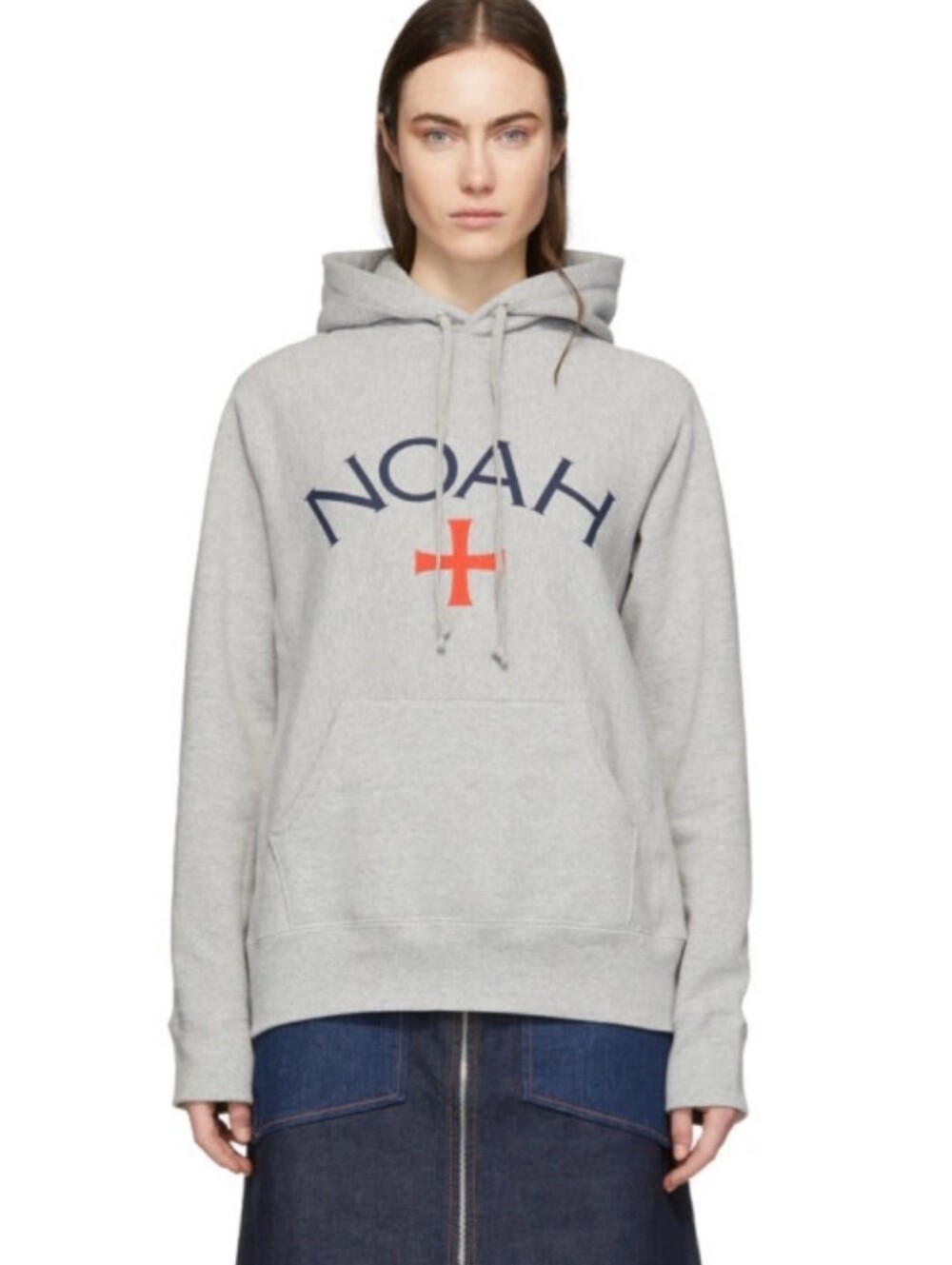 Noah NYC Grey Loga Hoodie Sz M 100% Cotton
